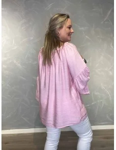 Rosa tunika med sølv kant til kvinder – TIPPY collection 2