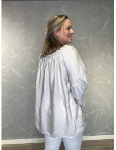 Sand tunika med sølv kant til kvinder – TIPPY collection 2