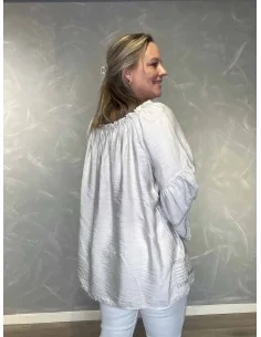 Sand tunika med sølv kant til kvinder – TIPPY collection 2