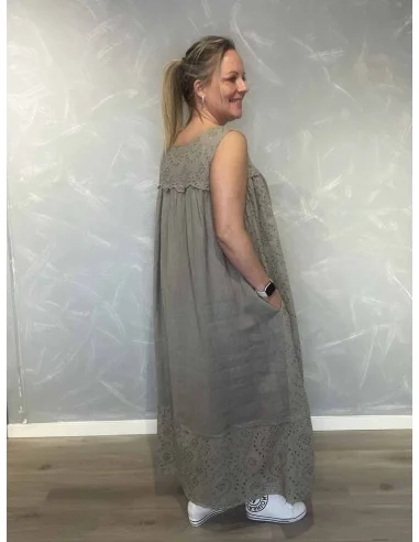 Bagside af beige kjole til kvinder – TIPPY