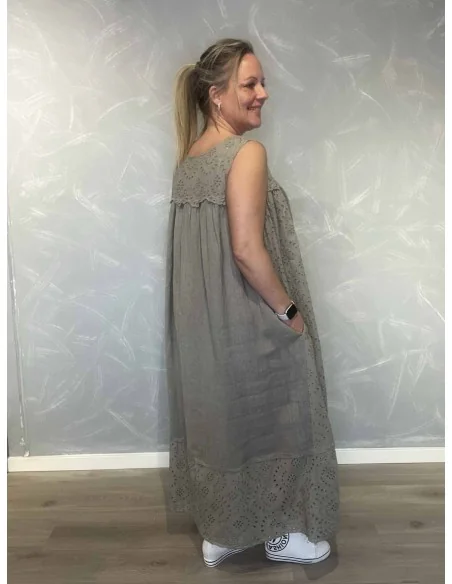 Bagside af beige kjole til kvinder – TIPPY