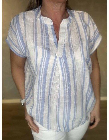 Kina krave på sky t-shirt med brede striber – TIPPY