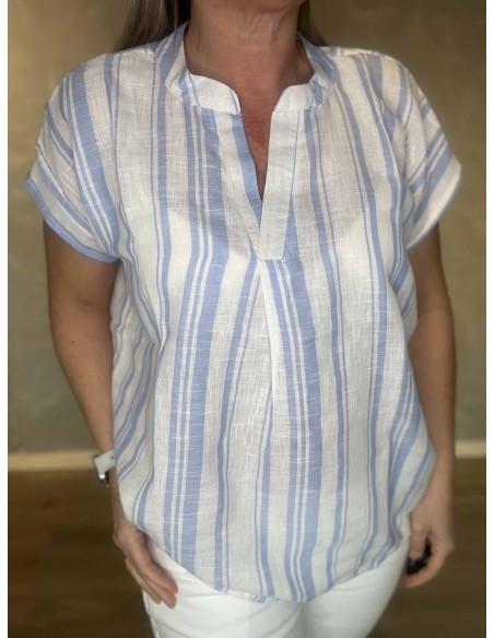 Kina krave på sky t-shirt med brede striber – TIPPY