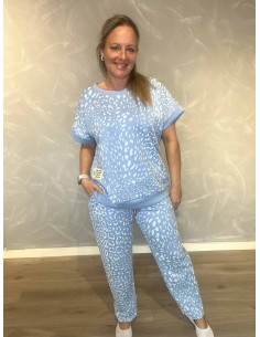 Sky sweatbluse med leo print til kvinder – TIPPY Collection 2