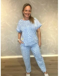 Sky sweatbluse med leo print til kvinder – TIPPY Collection 2