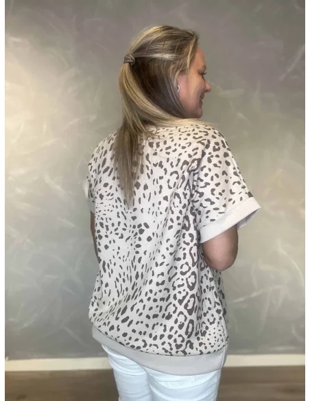 Bagside af beige sweatbluse til kvinder – TIPPY