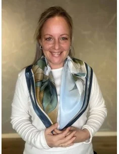 Rose print på sky tørklæde – TIPPY