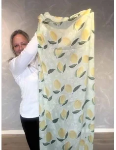 Citron print på grøn tørklæde – TIPPY 2
