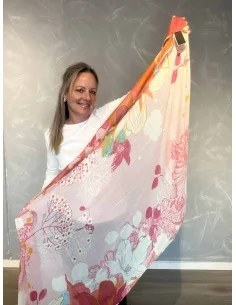 Rosa mix tørklæde med print til kvinder – TIPPY Italian Select 2