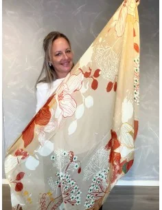 Beige mix tørklæde med print til kvinder – TIPPY Italian Select 2