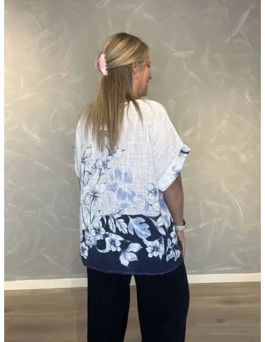 Bagside af navy bluse til kvinder – TIPPY