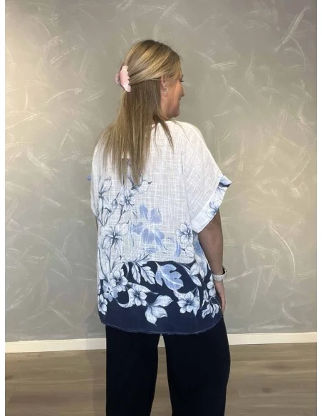 Bagside af navy bluse til kvinder – TIPPY