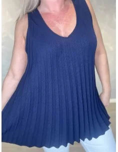 Navy plissetop med løs pasform til kvinder – Tippy Collection 2