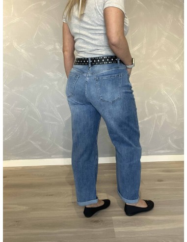 Bagside af denim blå jeans til kvinder – TIPPY
