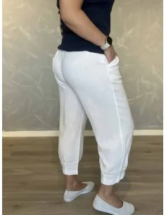 Hvid 7/8 bukser med bindebånd til kvinder – Design by Tippy 2