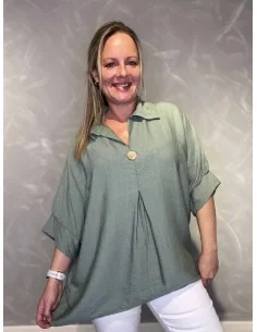 Grøn bluse med fald til kvinder – TIPPY Collection