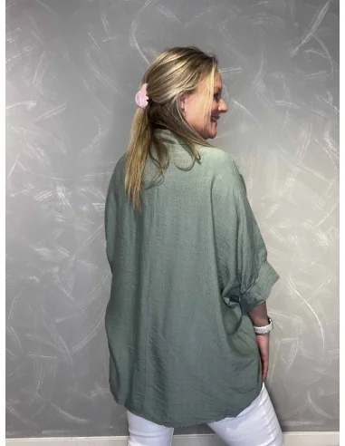 Bagside af grøn bluse til kvinder – TIPPY