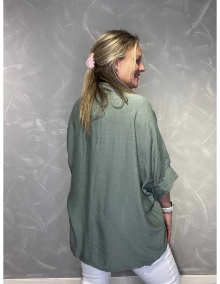 Bagside af grøn bluse til kvinder – TIPPY