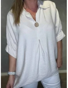 Sand bluse med fald til kvinder – TIPPY Collection 2