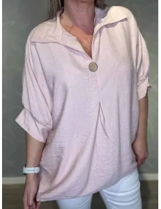 Rosa bluse med fald til kvinder – TIPPY Collection 2