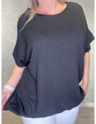 Nærbillede af struktur på bluse – TIPPY