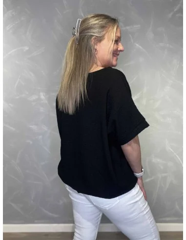 Bagside af sort bluse til kvinder – TIPPY