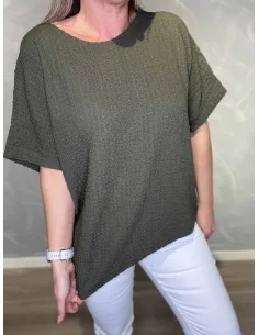 Army bluse med struktur og elastik til kvinder – TIPPY Collection 2