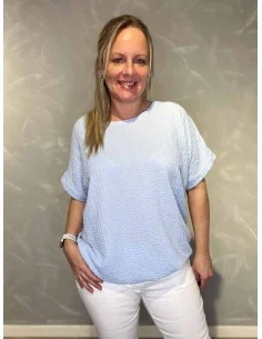 Sky bluse med struktur og elastik til kvinder – TIPPY Collection 2