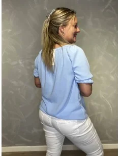 Sky bluse med snøre og pufærmer til kvinder – TIPPY Collection 2