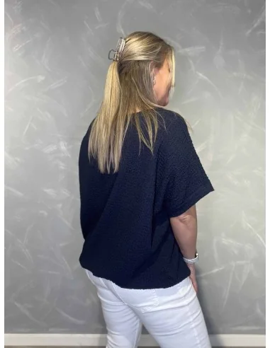 Bagside af navy bluse til kvinder – TIPPY