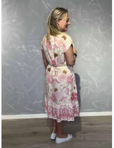 Lyserød kjole blomsterprint til kvinder – TIPPY Italian Select 2