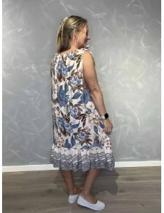 Blå kjole blomsterprint til kvinder – TIPPY Italian Select 2