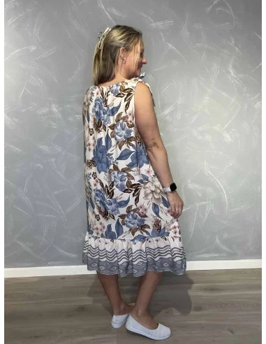 Bagside af blå kjole til kvinder – TIPPY