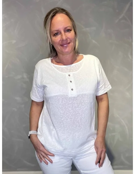 Hvid bluse med lag-på-lag til kvinder – TIPPY Design