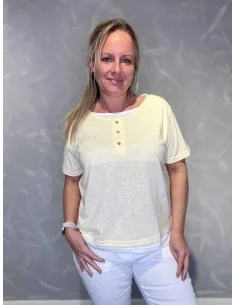 Gul med hvid bluse med lag-på-lag til kvinder – TIPPY Design