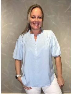 Sky bluse med pufærmer til kvinder – TIPPY Design