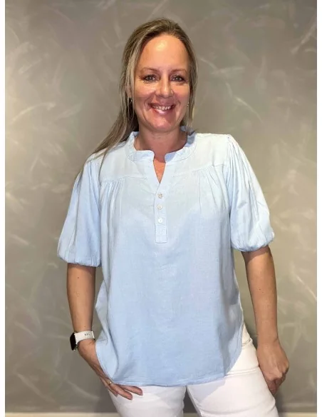 Sky bluse med pufærmer til kvinder – TIPPY Design
