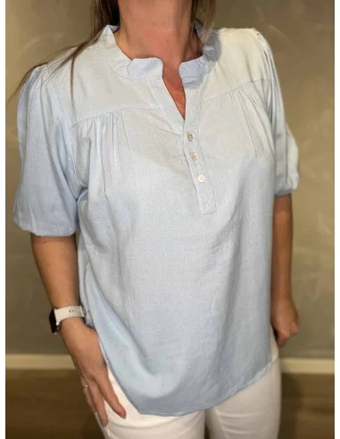 Nærbillede af pufærmer på bluse – TIPPY