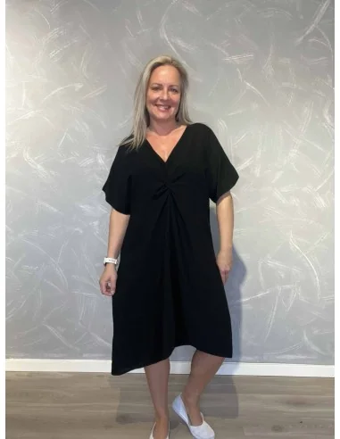 Sort kjole med knude til kvinder – TIPPY Collection