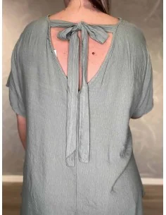 Grøn tunika med sløjfe bagpå til kvinder – TIPPY Collection 2