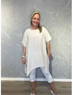 Sand tunika med sløjfe bagpå til kvinder – TIPPY Collection