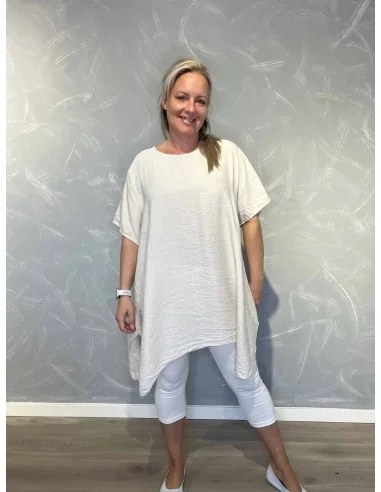 Sand tunika med sløjfe bagpå til kvinder – TIPPY Collection