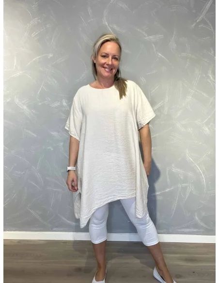 Sand tunika med sløjfe bagpå til kvinder – TIPPY Collection