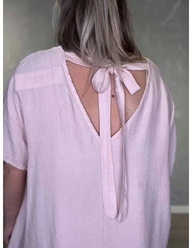 Sløjfe bagpå rosa tunika – TIPPY