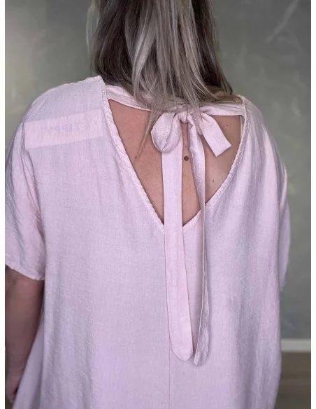 Sløjfe bagpå rosa tunika – TIPPY