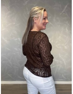 Brun bluse blonde mesh til kvinder – TIPPY Collection 2