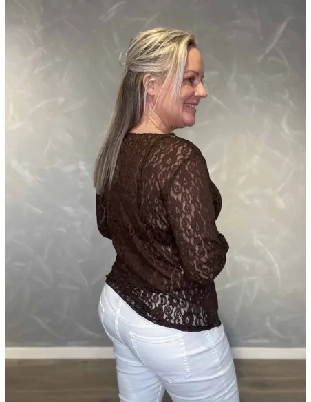 Bagside af brun bluse til kvinder – TIPPY