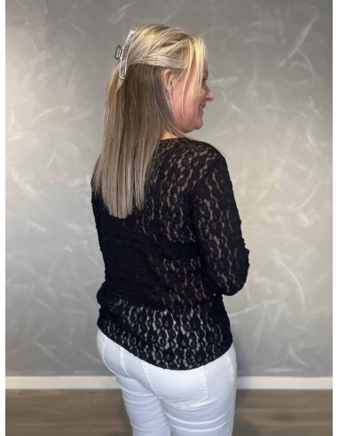 Bagside af sort bluse til kvinder – TIPPY