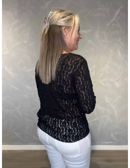 Bagside af sort bluse til kvinder – TIPPY