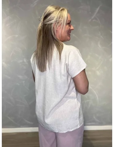 Bagside af sand bluse til kvinder – TIPPY
